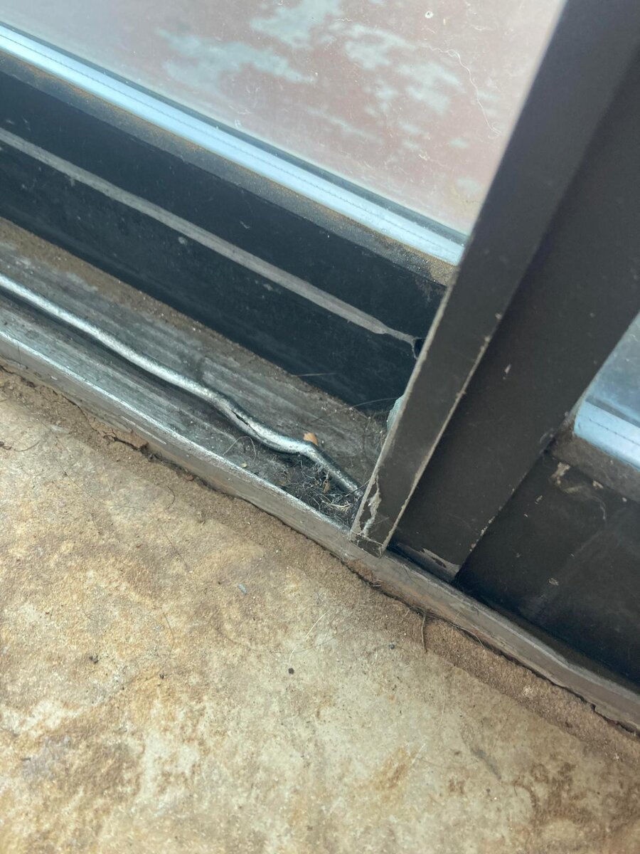 Damaged sliding door track