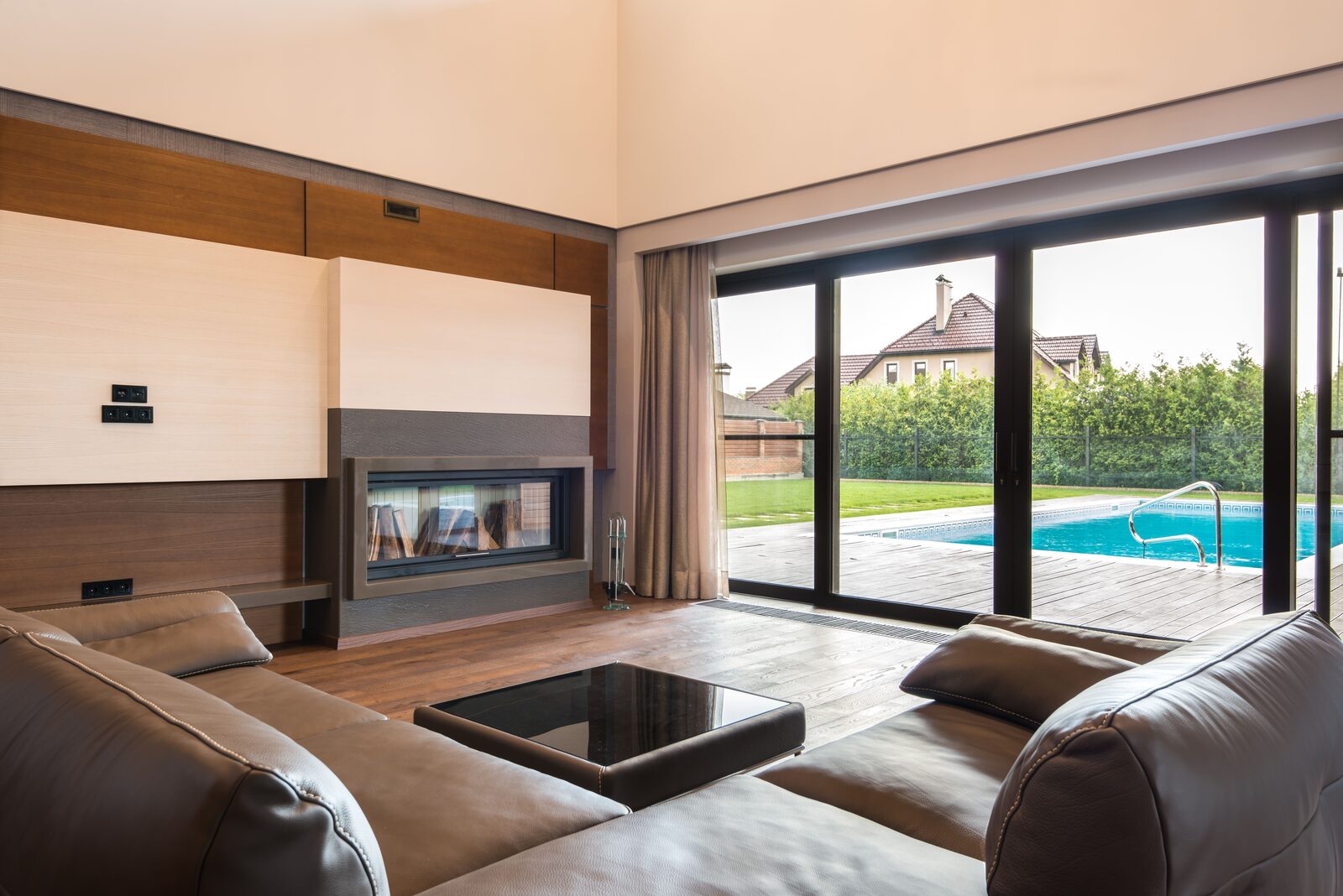 Heavy sliding glass door